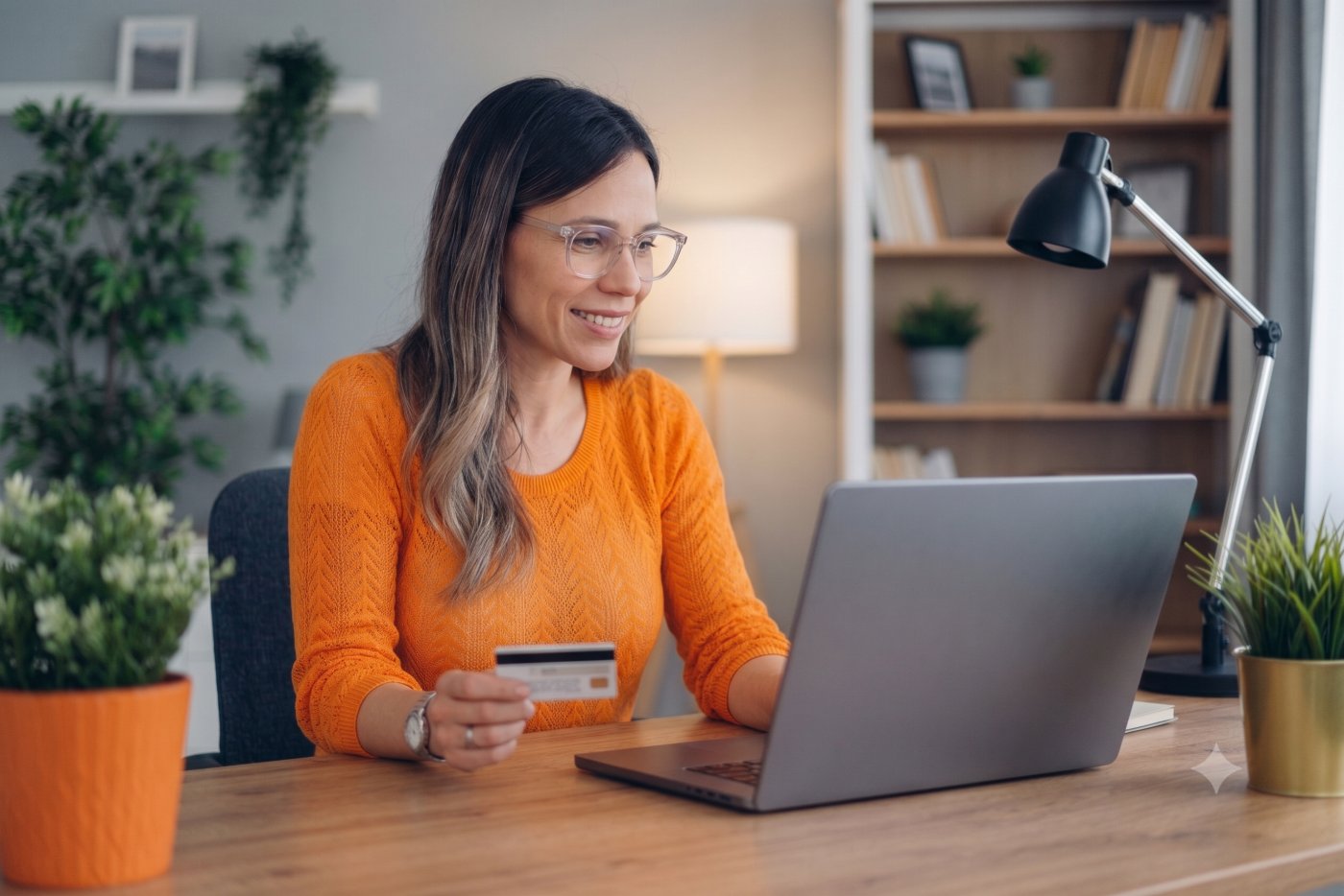 A customer comparing plans online at home